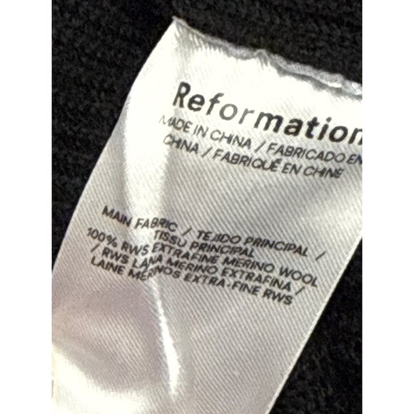 Reformation Romey Women's Sweater Rib Merino Wool Black Off Shoulder Small NWOT - Picture 9 of 11